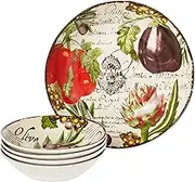 Certified International Corp 89230 Certified International Botanical Veggies Pasta Set, Multicolored, 5 Piece
