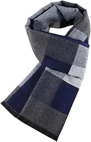 [Keyubria] Soft Warm Men Winter Scarf,Warm Soft Feel Neck Scarves | Stylish Soft Long Fashion Neck Scarves, Classic Long Plaid Classic Scarf for Winter, Travel