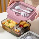 Square Divided Bento Box Plastic Food Container New Lunch Box