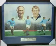MANCHESTER CITY SUMMERBEE, LEE & BELL FRAMED PRINT WITH COA CLEARANCE SALE