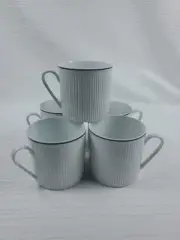 5x Prisma Demitasse Cup Vienna Blue Line Coffee Tea Espresso Excellent Condition