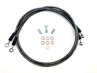 American Star Stainless Steel Dual Front Brake Lines: Kawasaki Tecate 4 +2 In.*