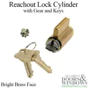Andersen Lock Cylinder 5-Pin Reachout with Gears and Keys Bright Brass