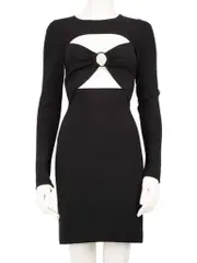 Black Cut-Out Ring Mini Dress