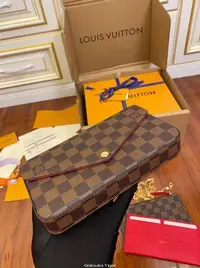 在飛比找Yahoo!奇摩拍賣優惠-二手Louis Vuitton LV Félicie棋盤格三