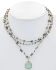 Rachel Reinhardt 14K over Silver Chalcedony & Labradorite Necklace