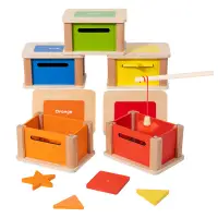 在飛比找蝦皮商城優惠-木製蒙氏早教玩具 嬰幼兒顏色認知玩具 形狀配對積木 分類二合