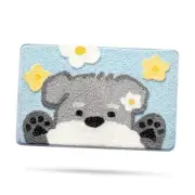 Schnauzer Bath Mat Bathroom Rug, Plush Microfiber Shower Rug Non-Slip Water