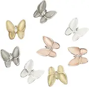 LALADEFIEE 1Set Butterfly Zircon Nail Art Studs Shimmering Opal DIY Manicure Charms for Home Salon Use for Stage Performances Parties More