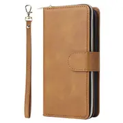 Retro Magnetic Zipper Wallet Flip PU Leather 9 Cards Case for Samsung Galaxy Note 20 Ultra Phone Cover