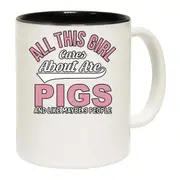 All This Girl Cares About Are Pigs And Like Maybe 3 People Mug Cup