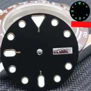 Green Lume 28.5mm Metal Watch Dial with Golden Nail Black for SKX007 NH36