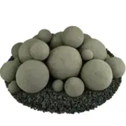 Unbranded Outdoor Heating Mixed Fire Balls Ceramic Charcoal Gray (Set of 23)