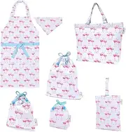 COLORFUL CANDY STYLE Laura Ashley NT604900 School Entrance School Entrance 6-Piece Set, Lesson Bag, Quilting (with Gusset), Shoe Case, Drawstring Gymnastics Clothes, Lunch Bag, Cup Bag, Small