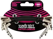 Ernie Ball 3" Flat Ribbon Patch Cable 3-Pack - Black