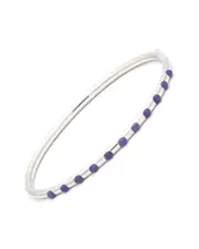 Steel Blue Agate Bangle Bracelet