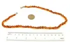 925 Sterling Silver Cognac Coloured Baltic Amber Bead String 18'' Necklace