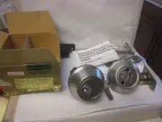 E-Z-Set Satin SS BP210LU US32D KA2 Double Solid Brass Cylinder NO KEYS- GONE