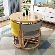 Round Dining Table and Chair Set Office Reception Negotiation Table and Chair Combination Leisure Area Home Balcony Small Round Table Lounge and Living Room Furniture (Barrel Orange)