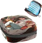 Period Bag,Sanitary Napkin Storage Bag,Cat and Girl in Sofa,Tampon Bag for Purse