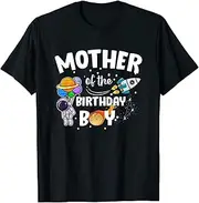 [X.Style] Mother of The Birthday Astronaut Boy Space Theme ds1130 T-Shirt (L) Black
