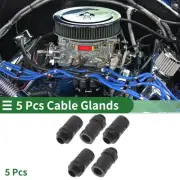 PG7 Cable Glands 0.39" Bellows Waterproof Joint Straight-Through PA6 Nylon 5 Pcs
