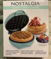 Nostalgia MyMini Waffle Maker UNOPENED Teal Color