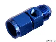 AEROFLOW STRAIGHT FEMALE TO MALE WITH 1/8" PORT -12AN BLUE FINISH AF140-12S