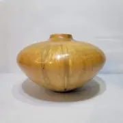 Hand turned Spalted Ambrosia Maple Vase WNC signed dated and numbered by artist