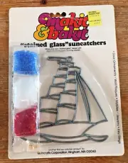 Vintage Makit & Bakit SAILBOAT Suncatcher Kit New in Package NOS Clipper Ship