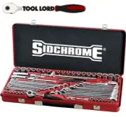 Sidchrome 60 Piece 1/4" 1/2" Combo Drive Metric AF Spanner Socket Set SCMT10175