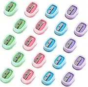 CAXUSD 20pcs Portable Manual Pencil Sharpener Handheld Mini Sharpeners for Boy Girl School Supplies for Classroom Home Use Design