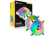 Corsair CO-9050106-WW iCUE QL140 RGB 140mm PWM White Fan Dual Fan Kit with Lighting Node CORE