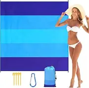 Beach Blankets for Sand - Extra Large Beach Mat,Sandproof Lightweight Quick Drying Sheet with 4 Stakes and 1 Corner Pocket, 82x78 Inch Portable for Outdoor