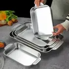 Stainless Steel Rectangular Baking Pan Barbecue Plate Induction Cooker