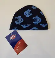 Carlton Blues AFL AFCQ0040 Infant Babies Cotton Blend Printed Beanie Hat New