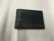 New Tumi Carbon Slim Single Billfold Wallet Card Case Men Unisex Black Gray $195