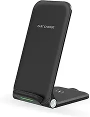 Wireless Charging Station 3 in 1，Foldable 15W Fast Wireless Charging Stand Dock Compatible with iPhone 13/Pro/Max/12/11/XS/XR/X/8, Apple Watch 7/6/SE/5/4/3/2, AirPods Pro/2