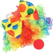 [LIFKOME] 1 Set Clown Costume Accessories Clown Wig Bow Tie Prop Nose for Cosplay Festival Parties Durable Comfortable Materials Fun Performance Props