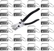 EWONICE Glass Running Pliers and 40 Pcs 1 Inch Fob Chain Wristlet Hardware with Key Ring (Key Fob with Pliers)