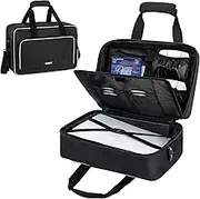 LEFOR·Z Carrying Case Compatible for PS5,Carrying Travel Bag Compatible for Playstation 5/PS5 Digital Edition/PS4/PS4 Slim Console,Controller, Monitor,Headset,Game Discs,Charger & Accessories,Black