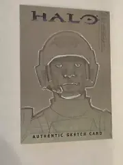 Halo XBOX Trading Card 2007 Topps David Fabbri artIt’s Sketch 1/1 UNSC soldier