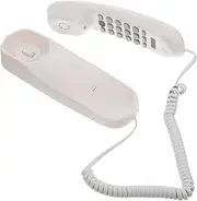 Wall Mounted Telephone Set Mini Wall Phone for Home Office Hotel Kitchen White Color