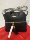Nanette Lenore Lonnie Dome Crossbodyw/Tassels NWT Black Vegan Leather Retail $88