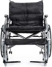 Rolling Walkers Adults Wheelchair Transport Mobile Wheelchair 56cm Seat Width Wheel Chair Disabilities Portable Foldable Lightweight Self-Propelled Wheelchair