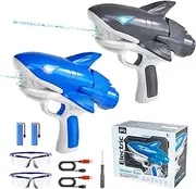 Skirfy 2 Pack Electric Water Guns, Shark Automatic Electric Squirt Gun Water Toys, Water Pistol Guns Soaker, Auto Water Gun Pistol Summer Outdoor Pool Toys for Adult Kid