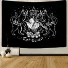 Black Wall Hanging Psychedelic Tapestry Mysterious Cat Witchcraft Tapestries