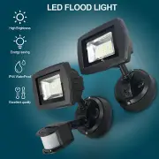 LED Security Light Outdoor Garage 15W 5000K Cool White Sensor Lamp IP44 Black