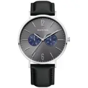 Bering Unisex Watch Wrist Watch Ultra Slim - 14240-803 Leather Black