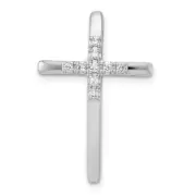 14k White Gold 1/10ct. Diamond Cross Chain Slide Necklace